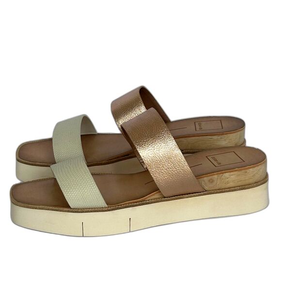 Dolce Vita Sandals Women’s Size 7.5 Color Metallic Rose Gold Beige Parni - Picture 5 of 10